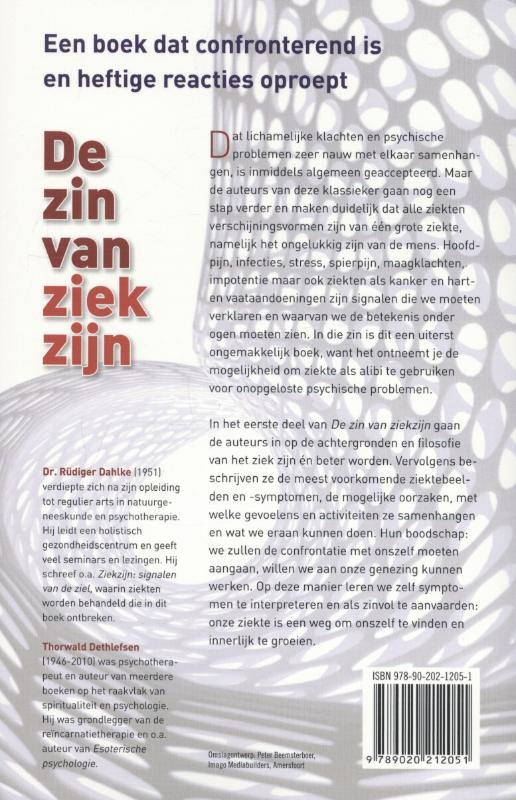 Achterkant van De zin van ziekzijn