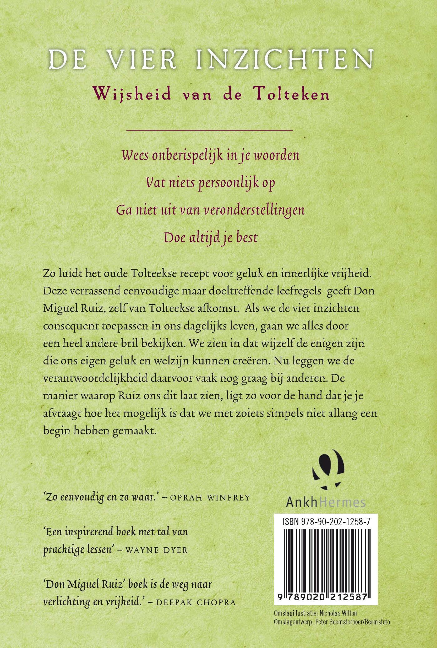 Achterkant van De vier inzichten