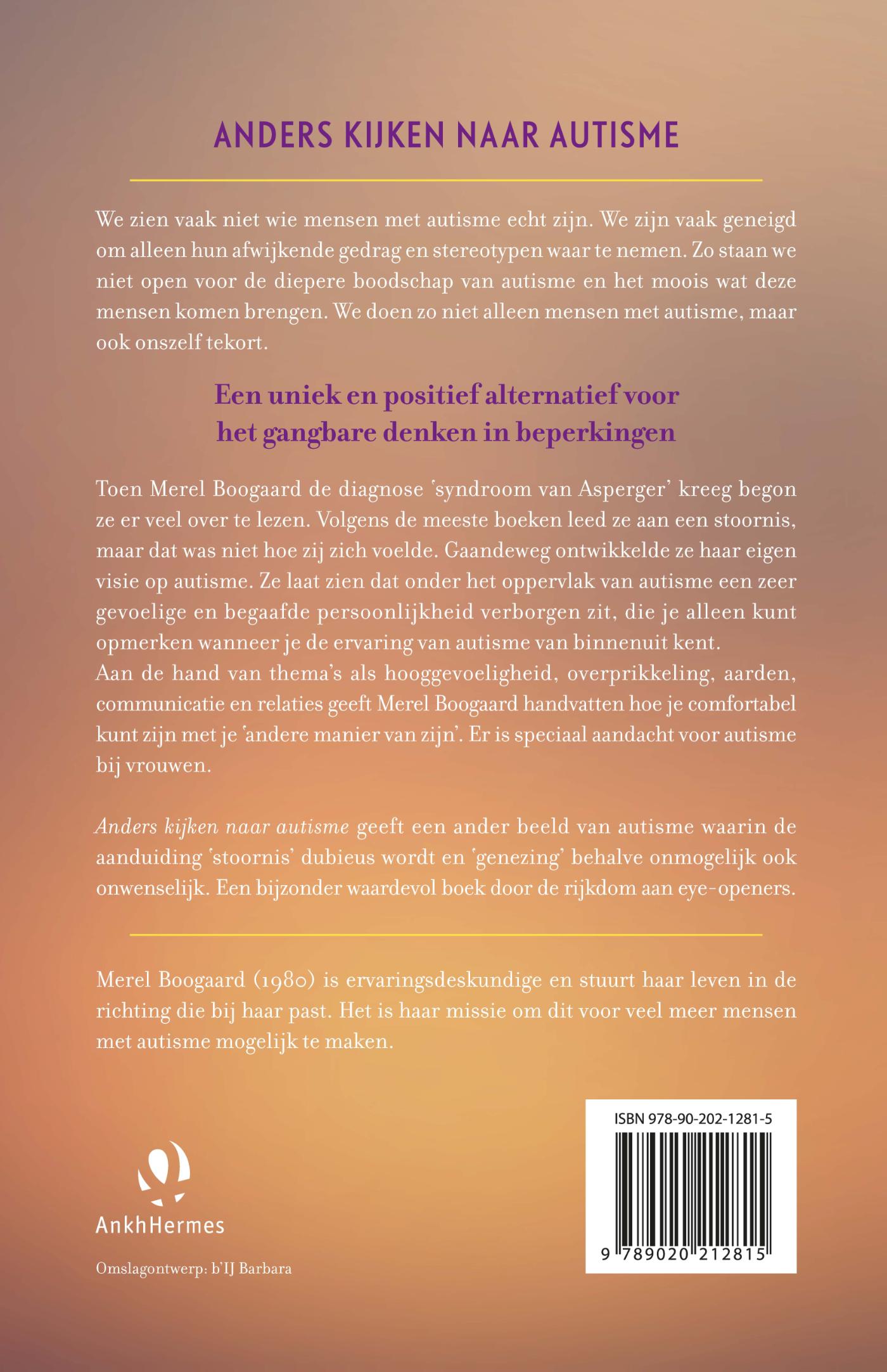 Achterkant van Anders kijken naar autisme