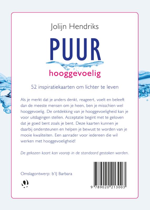 Achterkant van Puur Hooggevoelig kaartenbox