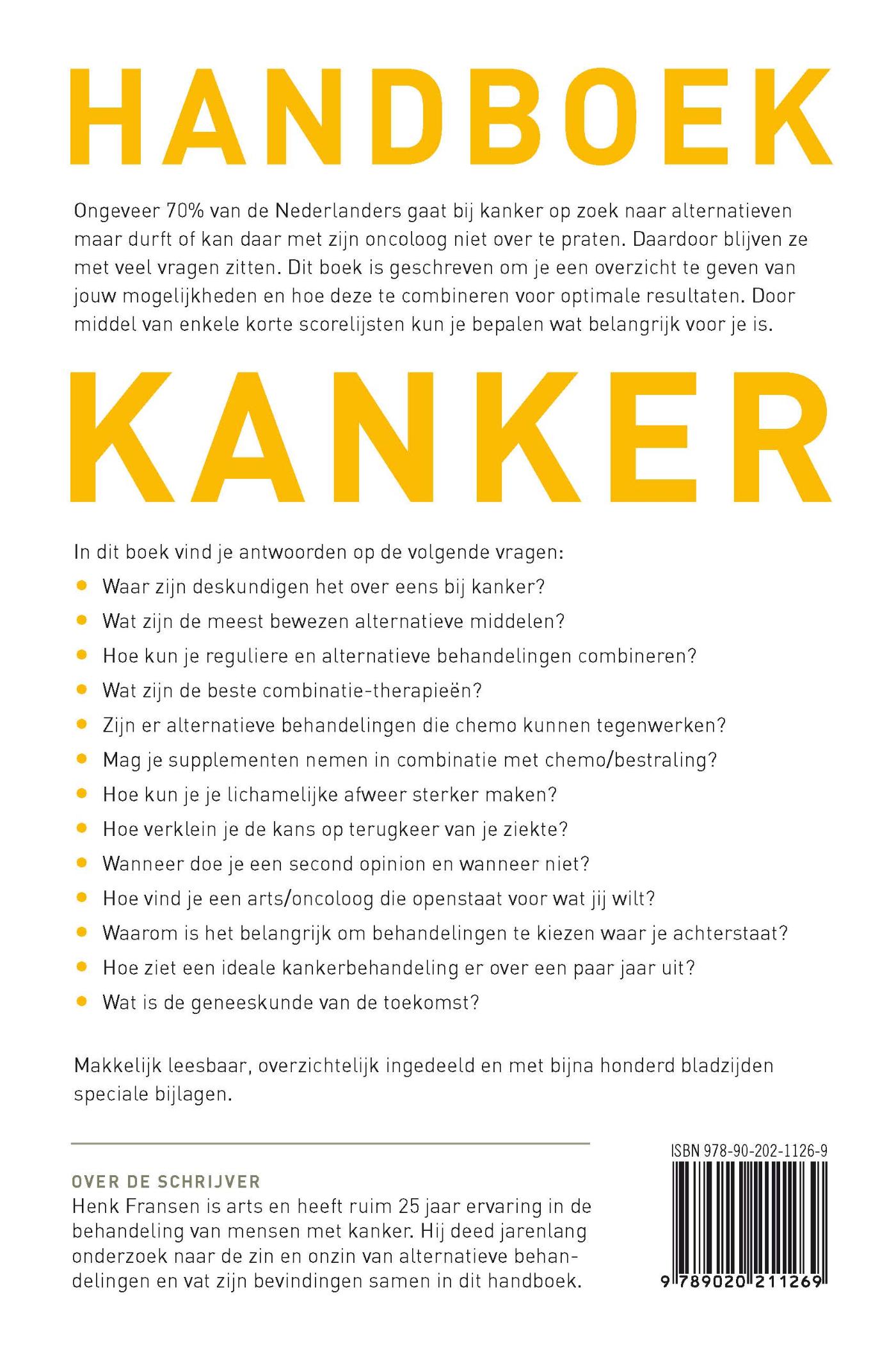 Achterkant van Handboek kanker