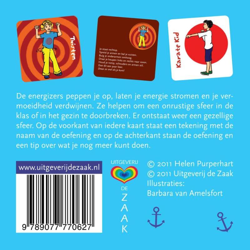 Achterkant van Energizerkaarten voor kinderen