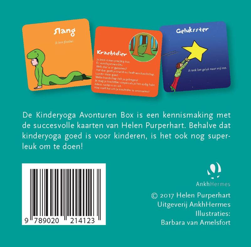 Achterkant van Kinderyoga avonturen box