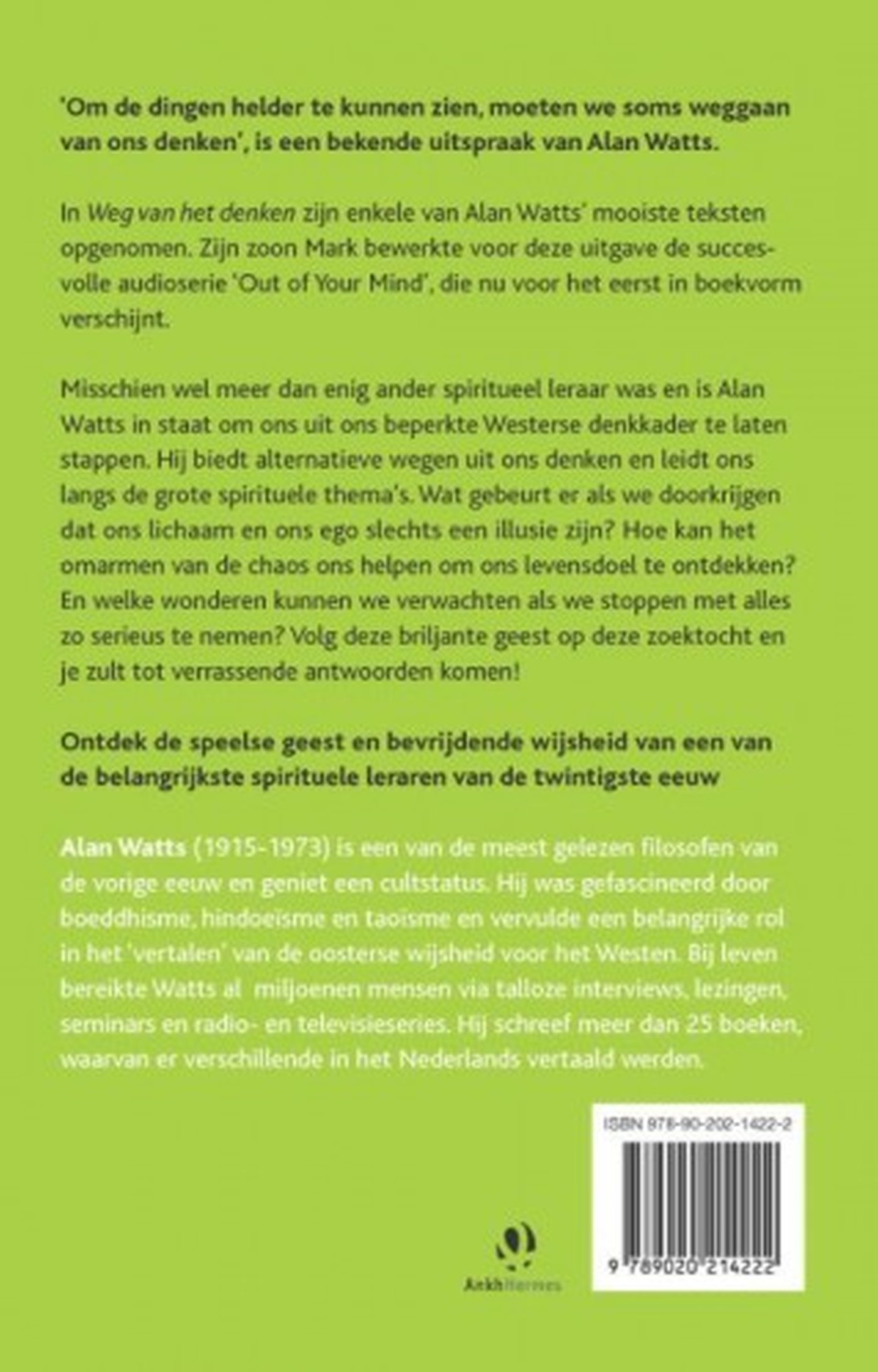 Achterkant van Weg van het denken