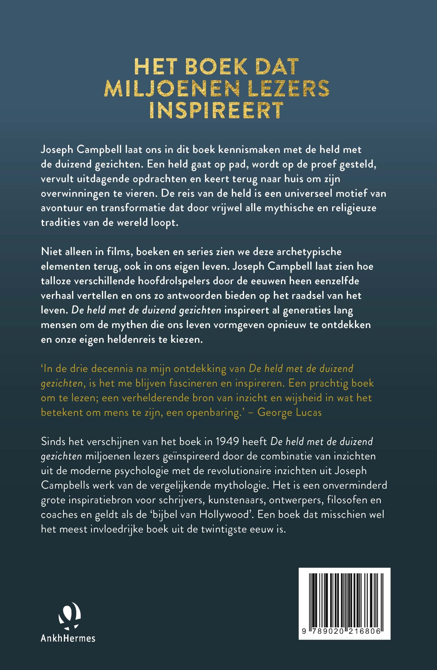 Achterkant van De held met de duizend gezichten