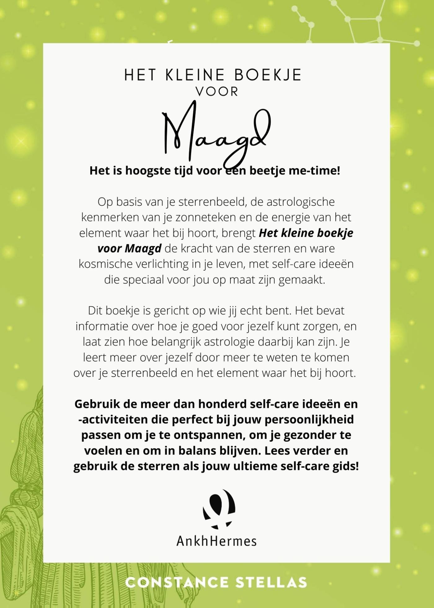 Achterkant van Het kleine boekje voor Maagd