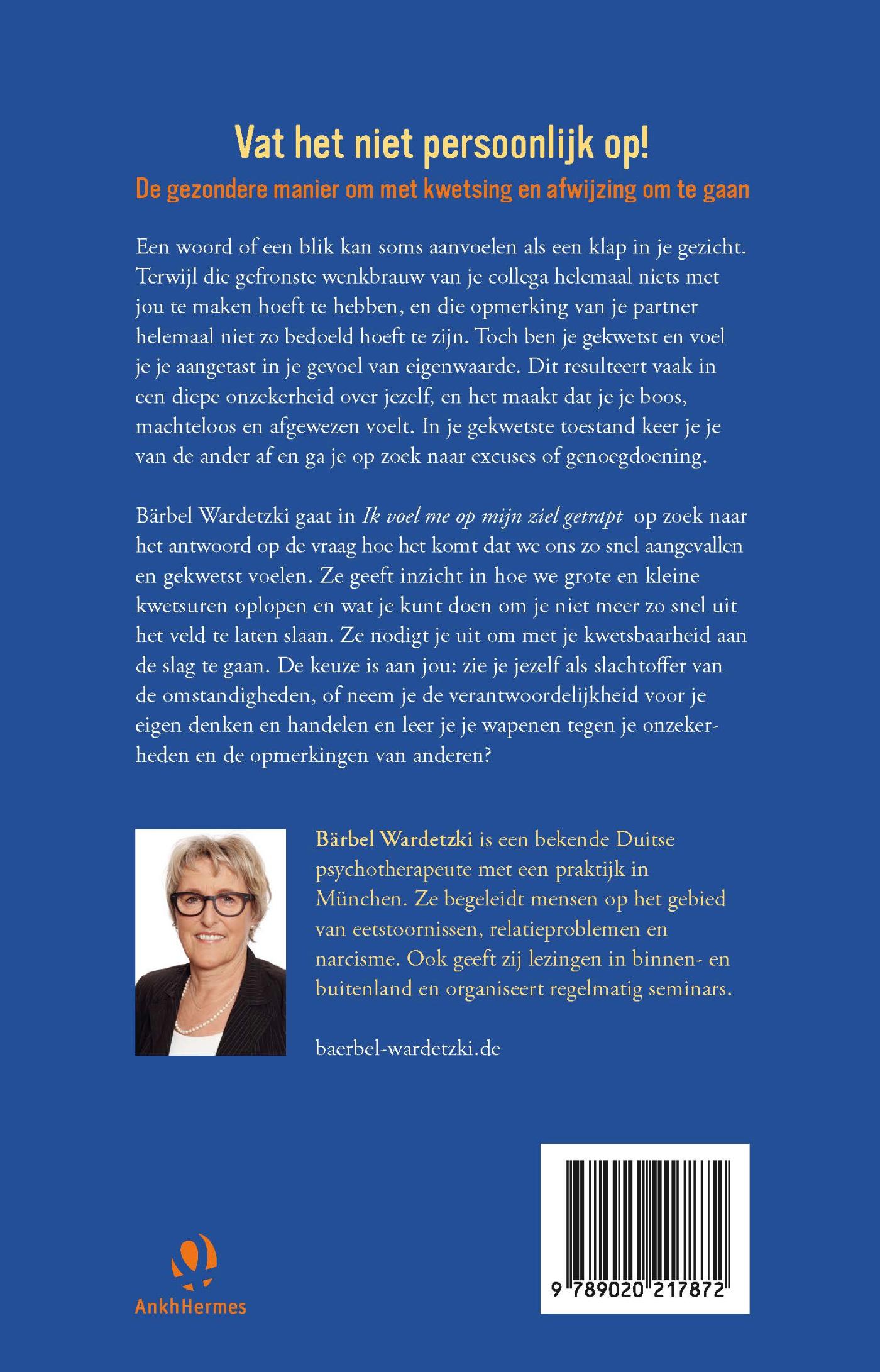 Achterkant van Ik voel me op mijn ziel getrapt