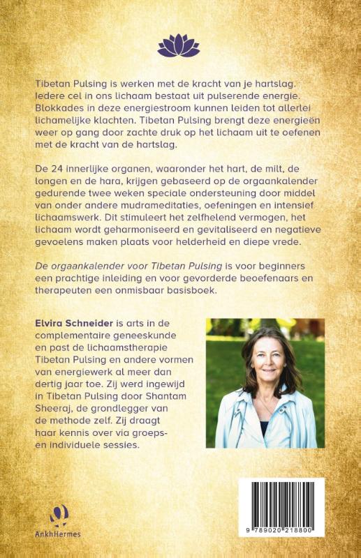 Achterkant van De orgaankalender voor Tibetan Pulsing