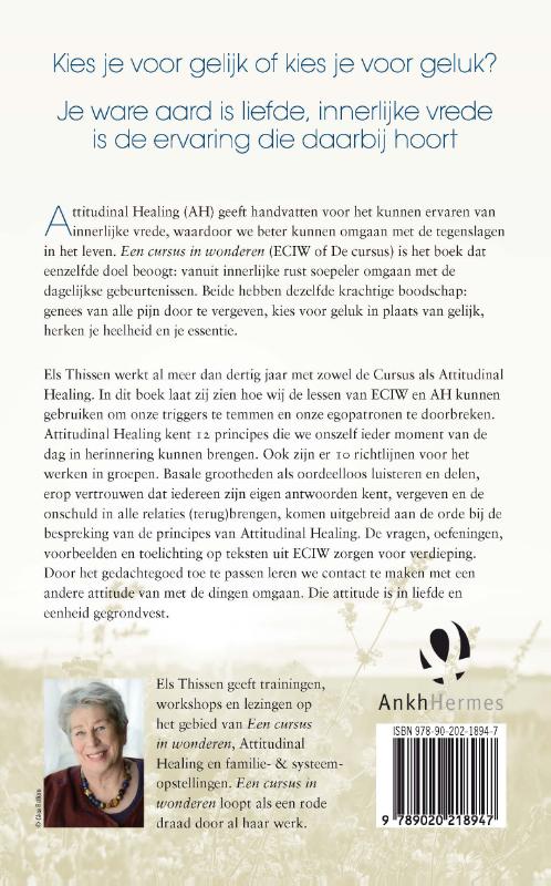 Achterkant van Attitudinal Healing en Een cursus in wonderen
