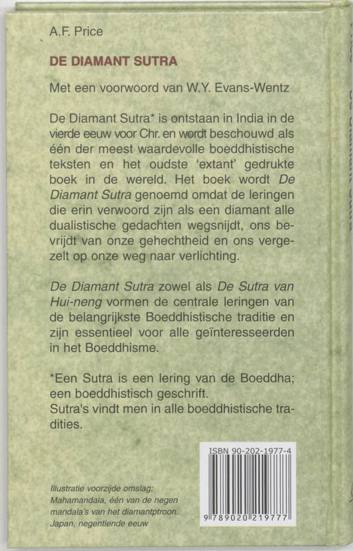 Achterkant van De Diamant Sutra