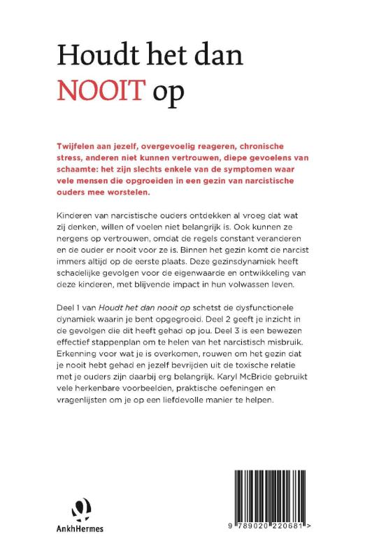 Achterkant van Houdt het dan nooit op