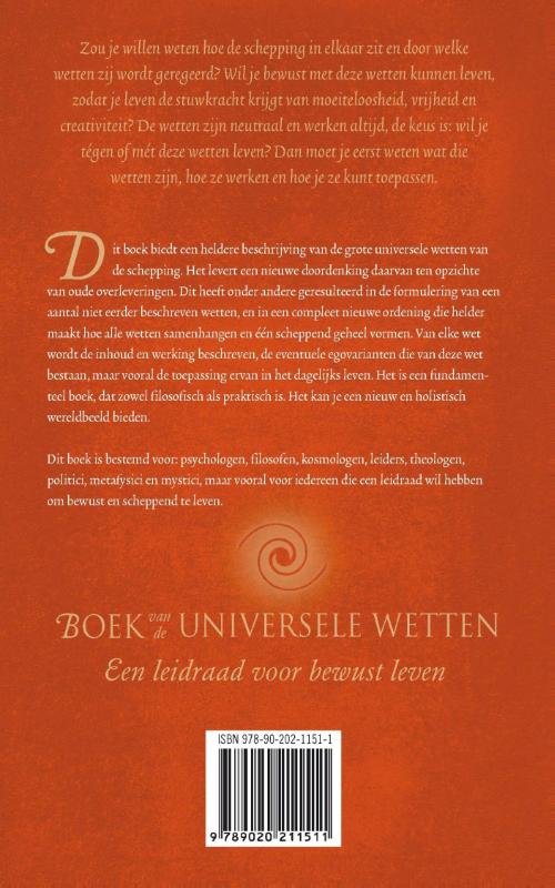 Achterkant van Boek van de Universele Wetten