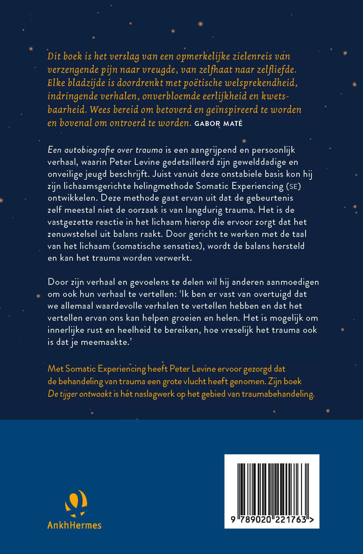 Achterkant van Een autobiografie over trauma