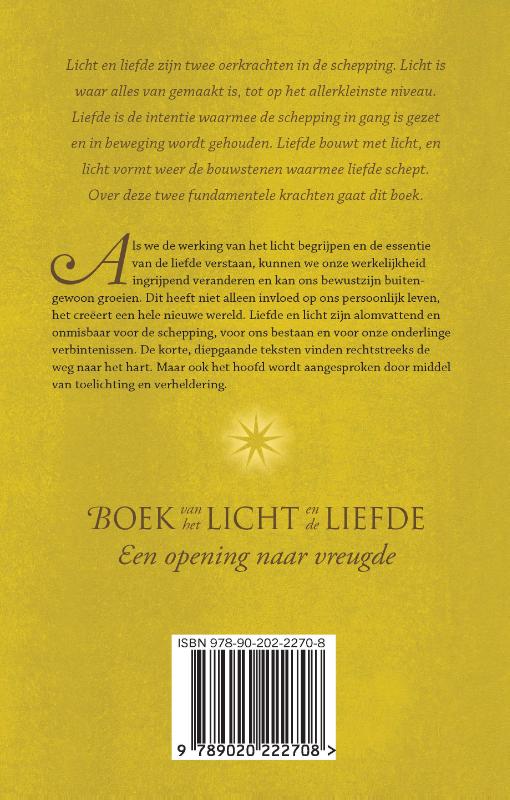 Achterkant van Boek van het licht en de liefde