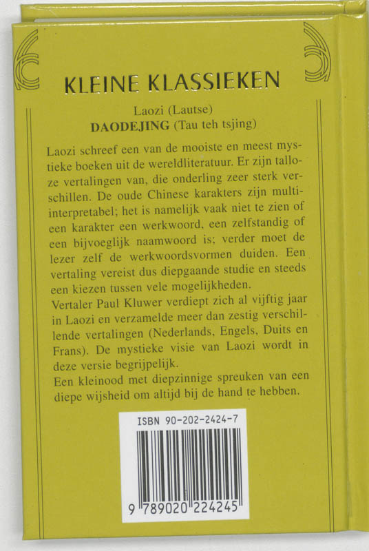 Achterkant van Daodejing