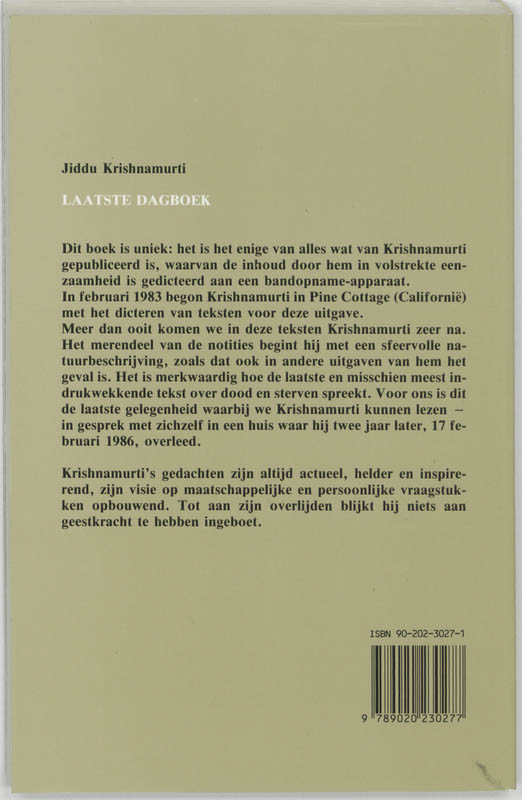 Achterkant van Laatste dagboek
