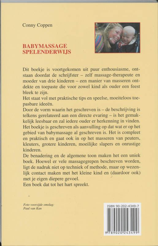 Achterkant van Babymassage spelenderwijs