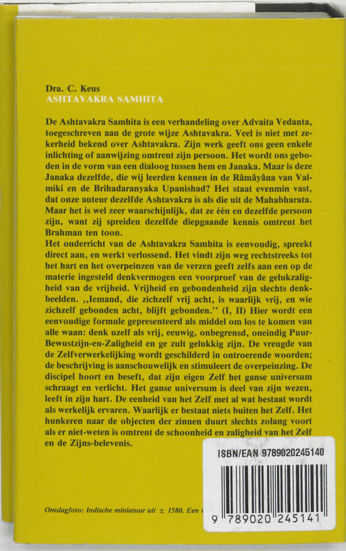 Achterkant van Ashtavakra Samhita