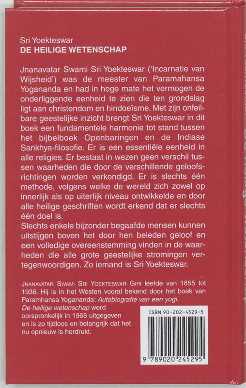 Achterkant van De heilige wetenschap