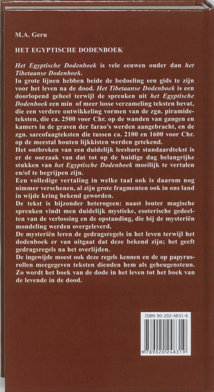 Achterkant van Het Egyptische dodenboek