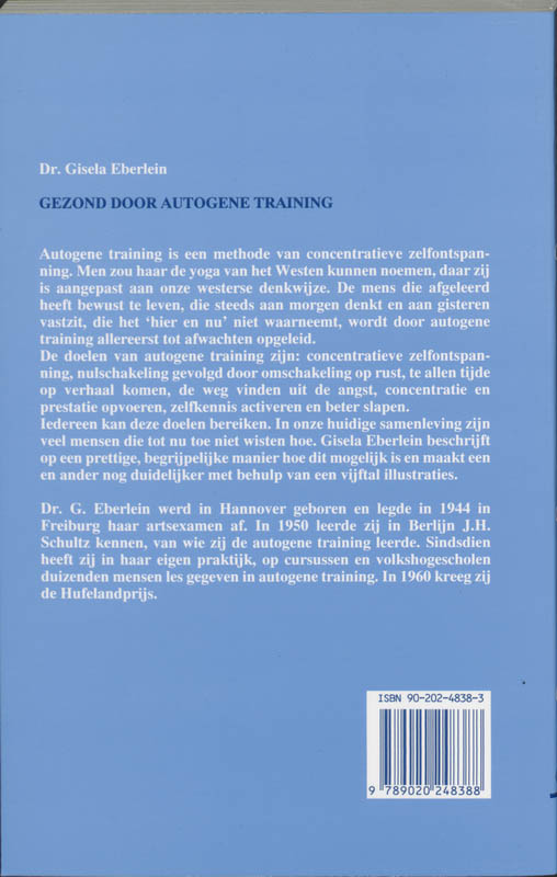 Achterkant van Gezond door autogene training