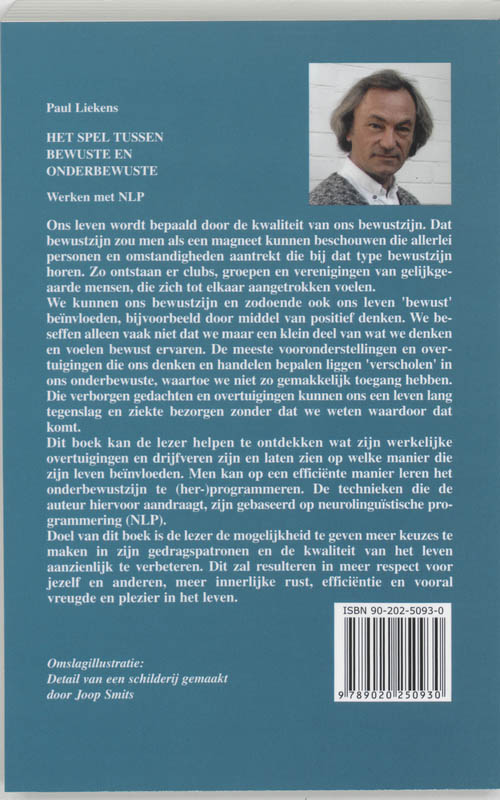 Achterkant van Het spel tussen bewuste en onderbewuste