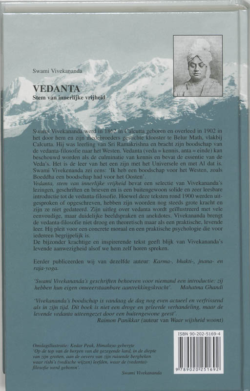 Achterkant van Vedanta