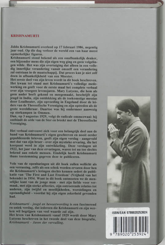 Achterkant van Krishnamurti