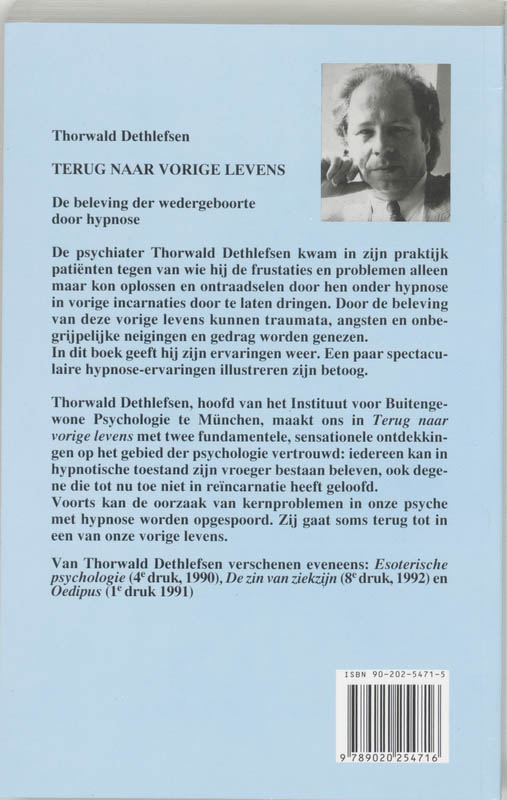 Achterkant van Terug naar vorige levens