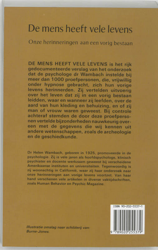 Achterkant van De mens heeft vele levens