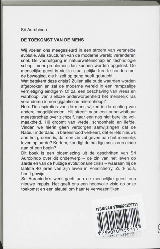 Achterkant van De toekomst van de mens