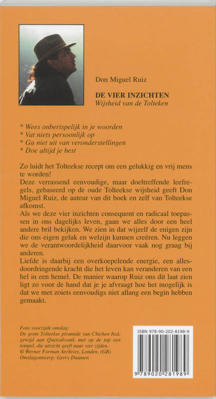 Achterkant van De vier inzichten