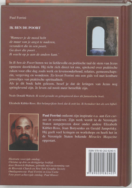 Achterkant van Ik ben de poort