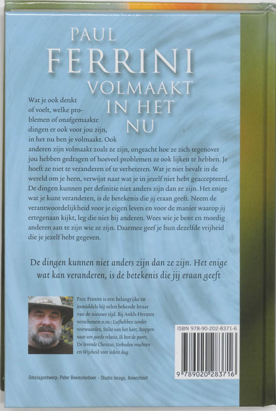 Achterkant van Volmaakt in het nu