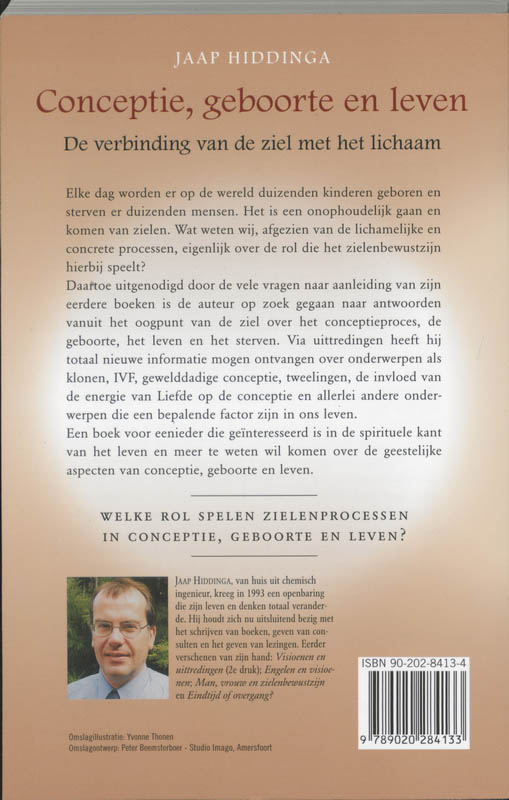 Achterkant van Conceptie, geboorte en leven