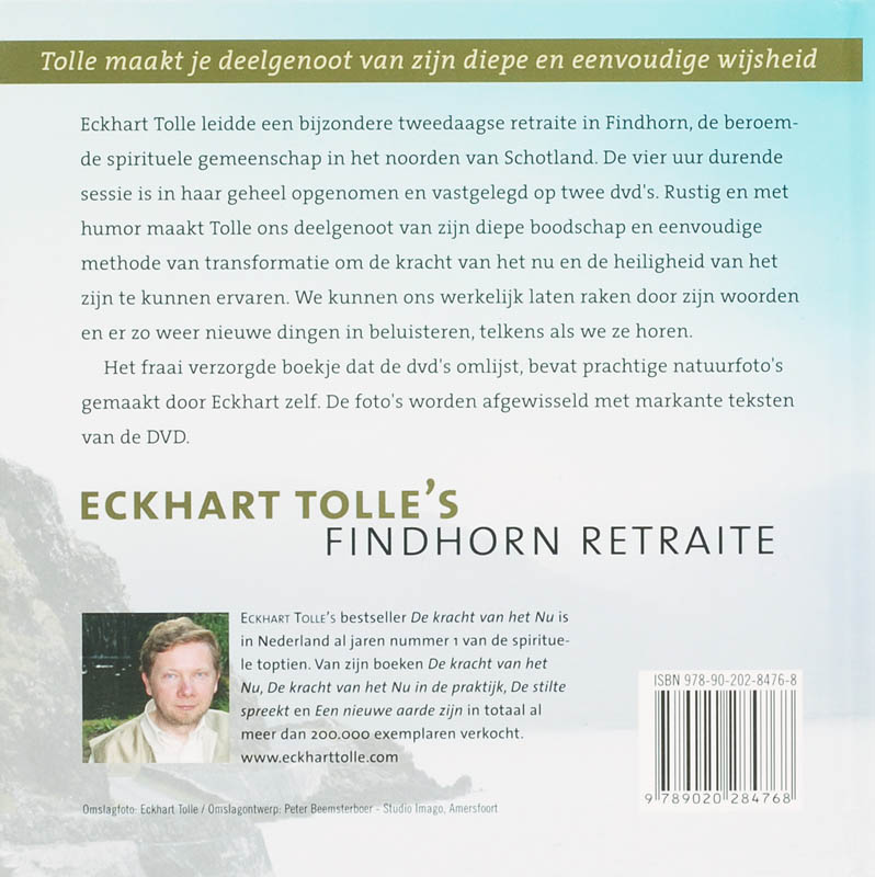 Achterkant van Eckhart Tolle's Findhorn retraite