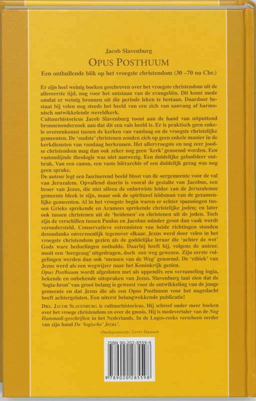 Achterkant van Opus Posthuum