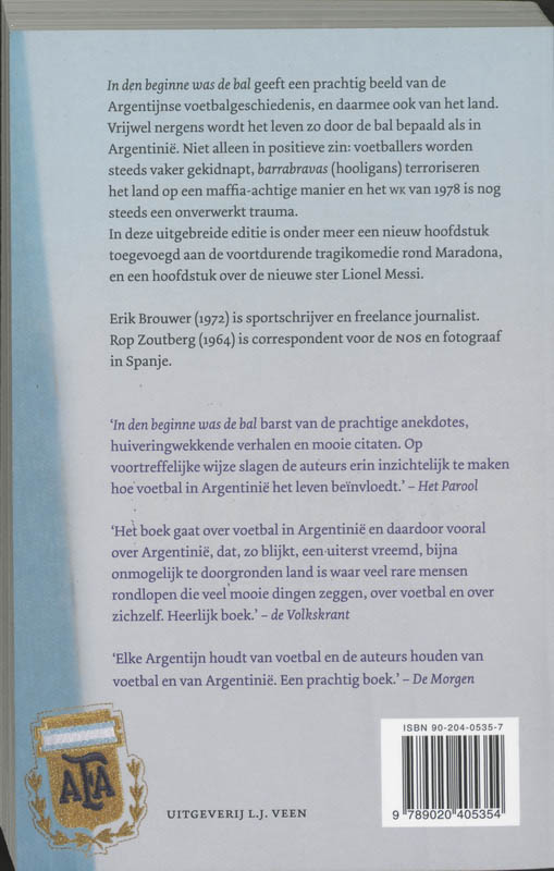 Achterkant van In den beginne was de bal