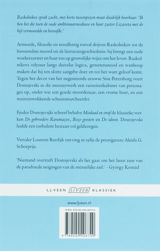 Achterkant van Misdaad en straf