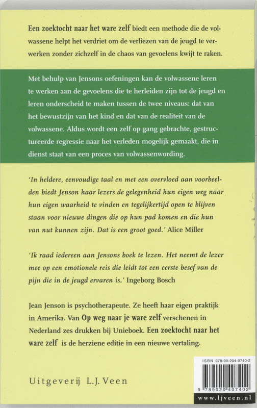 Achterkant van Een zoektocht naar het ware zelf