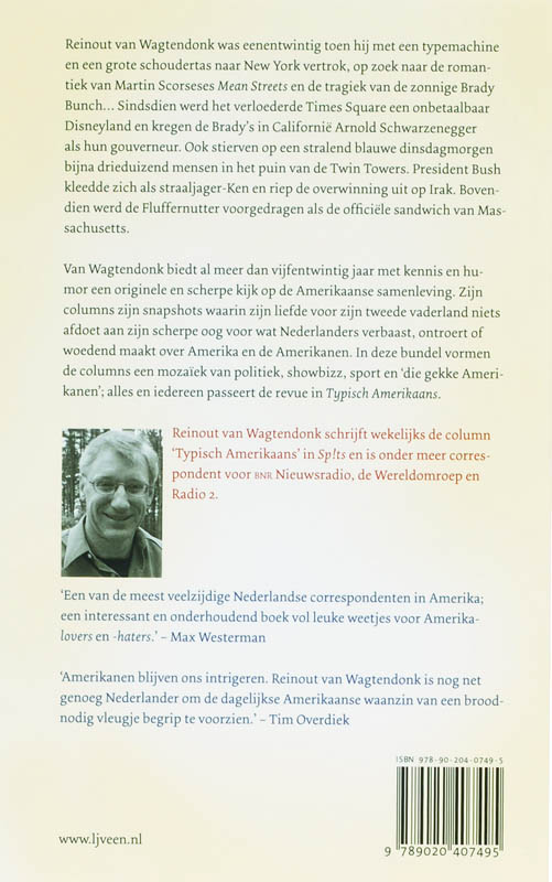 Achterkant van Typisch Amerikaans