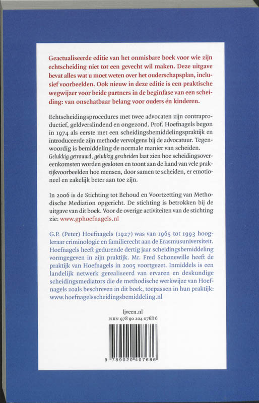 Achterkant van Gelukkig getrouwd gelukkig gescheiden