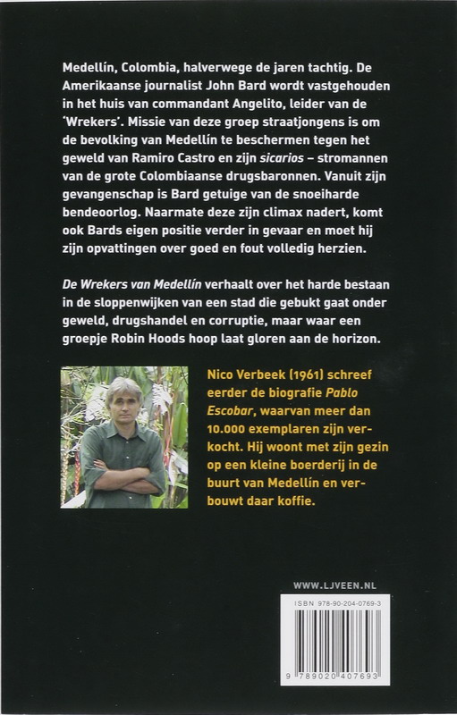 Achterkant van De Wrekers van Medellin
