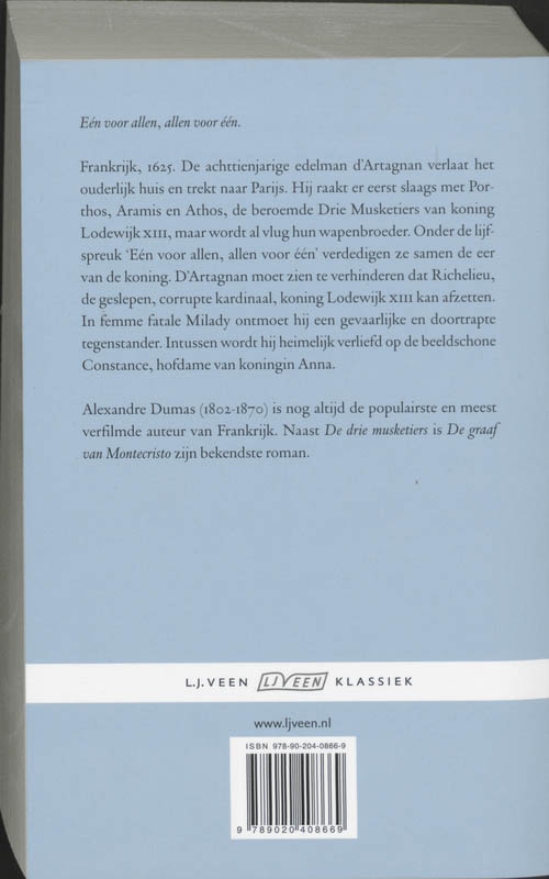 Achterkant van De drie musketiers