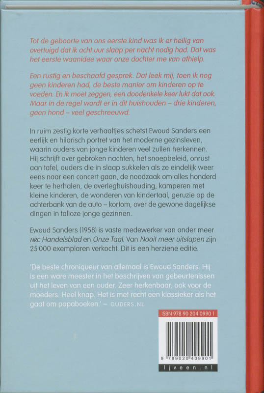 Achterkant van Nooit meer uitslapen