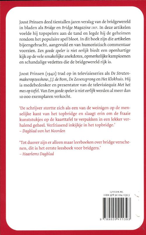 Achterkant van Een goede speler is niet eerlijk