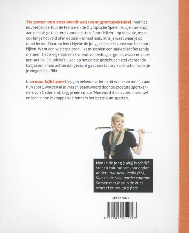 Achterkant van Vrouw kijkt sport