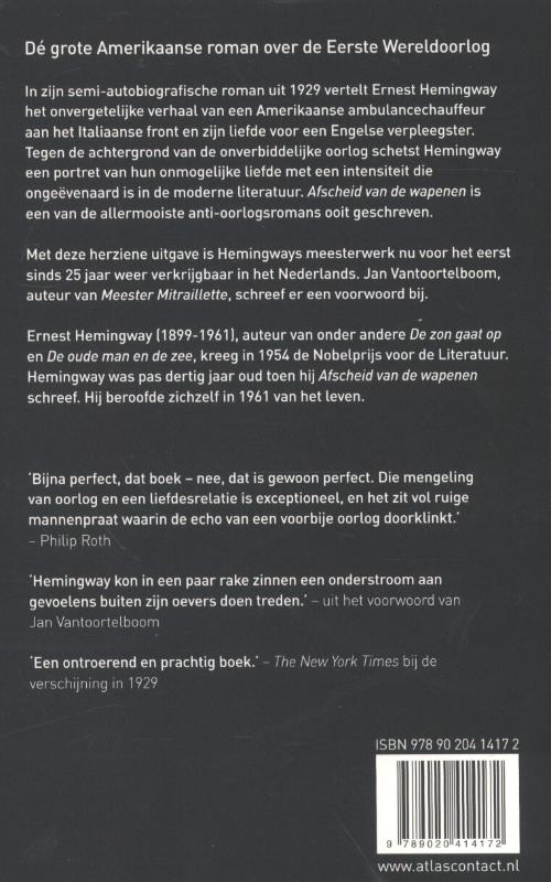 Achterkant van Afscheid van de wapenen