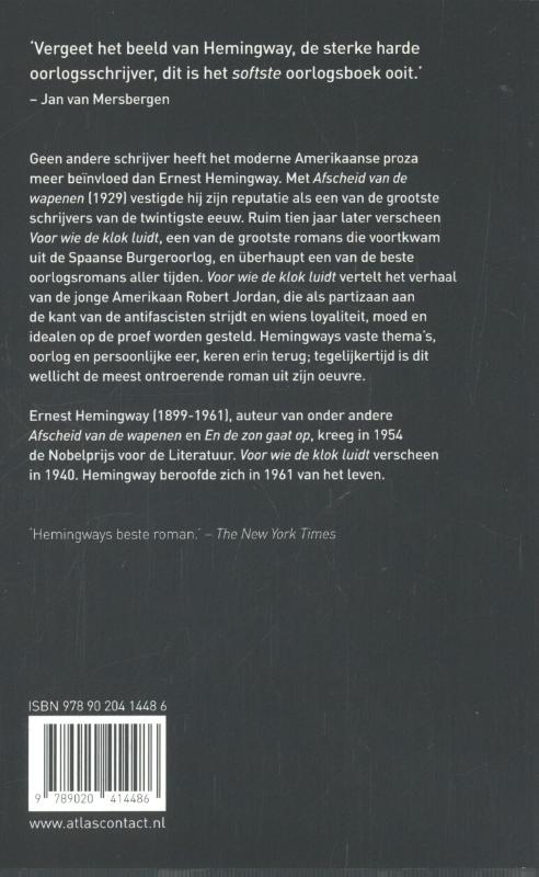 Achterkant van Voor wie de klok luidt
