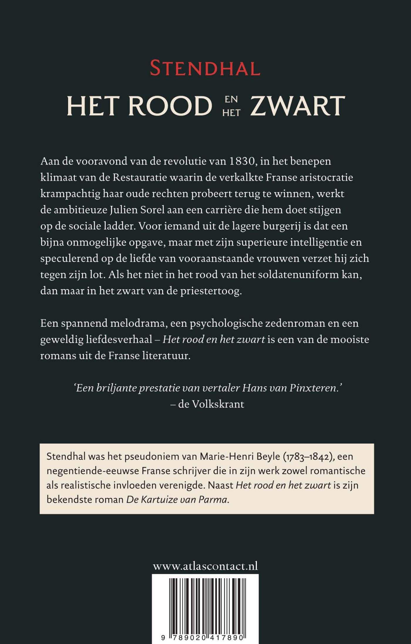 Achterkant van Het rood en het zwart